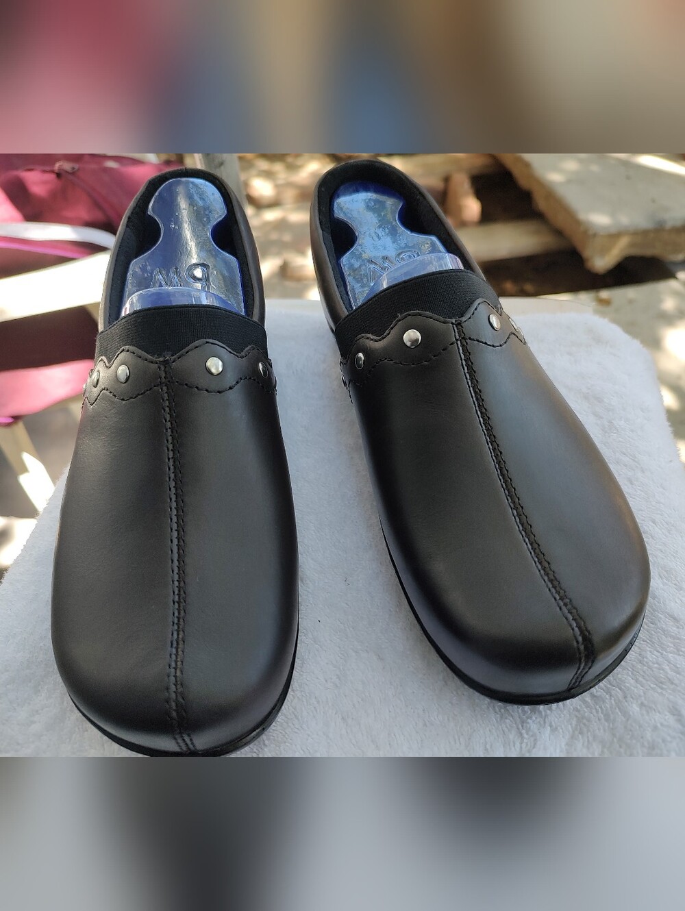 Klogs Black Slip-On Casual Loafers with Stud Accents